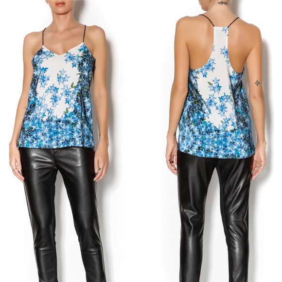 Tibi Tops - TIBI Sidewalk Floral Cami in Sapphire Multi